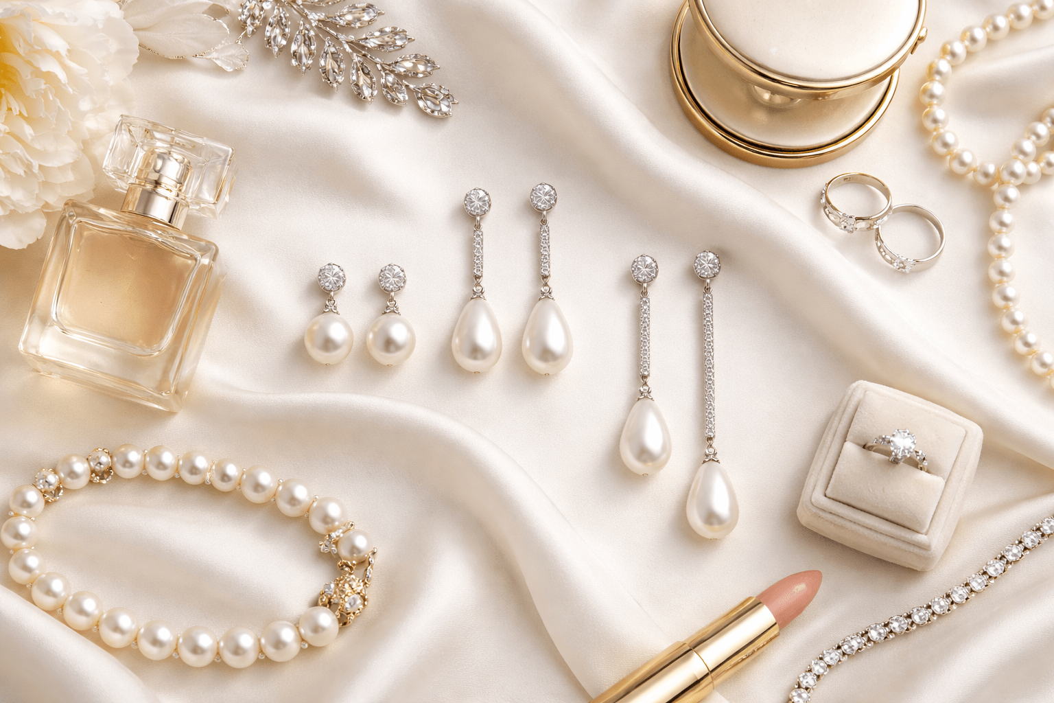 Styling av hängande pärlörhängen