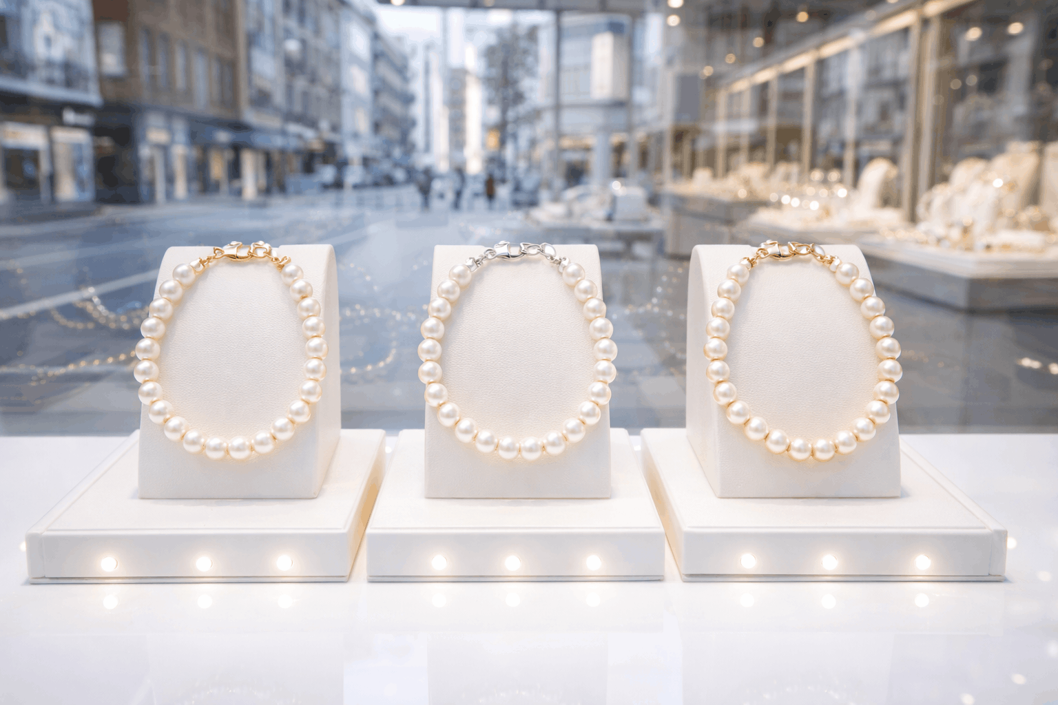 Brittiska pärl-smyckesåterförsäljare