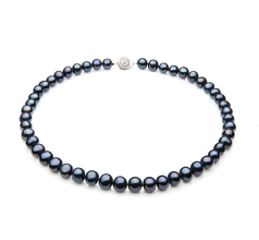7-8mm Sötvatten Halsband i Ensam Färgad svart