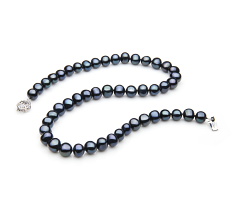 7-8mm Sötvatten Halsband i Ensam Färgad svart