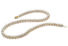 5.5-6mm Sötvatten Halsband i Vit