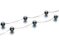 7-8mm japanska Akoya Halsband i Tennmugg Svart