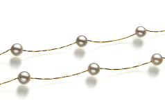 7-8mm japanska Akoya Halsband i Tennmugg Vit