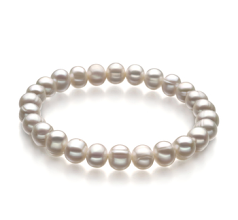 6-7mm Sötvatten Armband i Lycka Vit