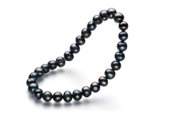 6-7mm Sötvatten Armband i Lycka Färgad svart