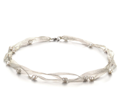 5-6mm Sötvatten Halsband i Jasmin Vit