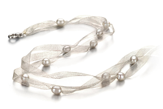5-6mm Sötvatten Halsband i Jasmin Vit