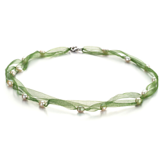5-6mm Sötvatten Halsband i Jasmin Vit