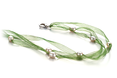 5-6mm Sötvatten Halsband i Jasmin Vit