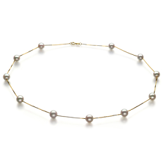 6-7mm japanska Akoya Halsband i Tennbägare Vit