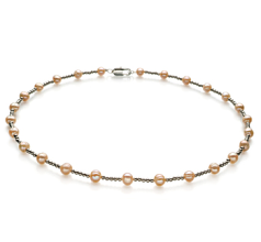 6-7mm Sötvatten Halsband i Försäljning Rosa