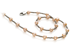 6-7mm Sötvatten Halsband i Försäljning Rosa