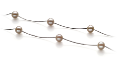 7-8mm Sötvatten Halsband i Tennmugg Vit