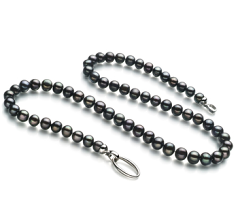 8-9mm Sötvatten Halsband i Glad Färgad svart