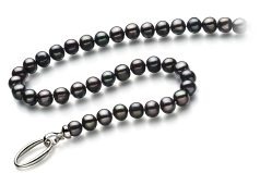 8-9mm Sötvatten Halsband i Glad Färgad svart