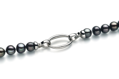 8-9mm Sötvatten Halsband i Glad Färgad svart