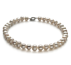 10-11mm Sötvatten Halsband i Enkel Vit