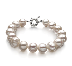 10-11mm Sötvatten Armband i Ensam Vit