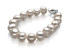 10-11mm Sötvatten Armband i Ensam Vit