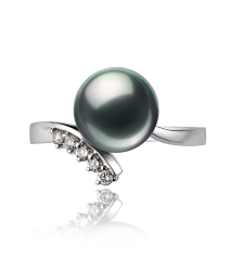 8-9mm japanska Akoya Ringa i Grace: Elegans Svart