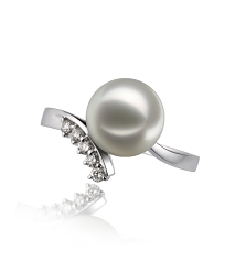 8-9mm japanska Akoya Ringa i Grace - Grundlig Vit
