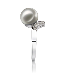 8-9mm japanska Akoya Ringa i Grace - Grundlig Vit