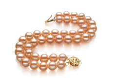 7-8mm Sötvatten Armband i Högsta Rosa