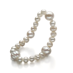 6-11mm Sötvatten Armband i Harvina Vit