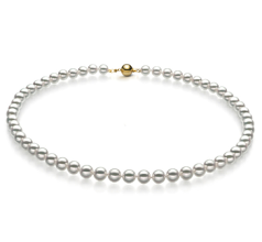 6.5-7mm japanska Akoya Halsband i Hanadama 23-tum Vit