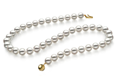 8.5-9mm japanska Akoya Halsband i Hanadama 16 tum Vit