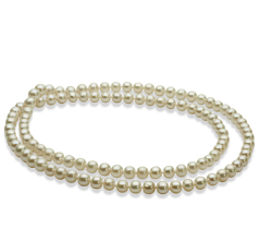 6-7mm Sötvatten Halsband i 30 tum Vit