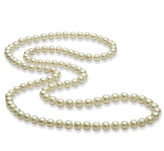 6-7mm Sötvatten Halsband i 30 tum Vit