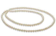 5-6mm Sötvatten Halsband i 30 tum Vit