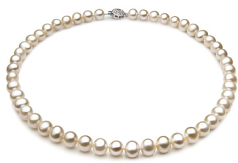 7-8mm Sötvatten Halsband i Ensam Vit
