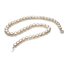 7-8mm Sötvatten Halsband i Ensam Vit