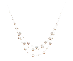 3-9mm Sötvatten Halsband i Maria Vit