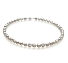 8.5-9.5mm Sötvatten Halsband i Släpp Vit
