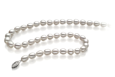 8.5-9.5mm Sötvatten Halsband i Släpp Vit