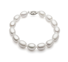 8.5-9.5mm Sötvatten Armband i Sänka Vit