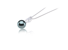 9-10mm Tahitiska Hängsmycke i Merino Svart