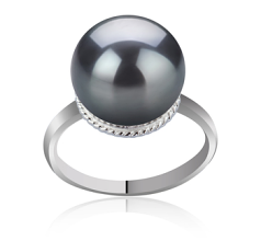 10-11mm Tahitiska Ringa i Glimmer Svart