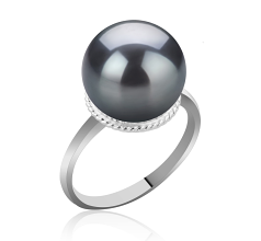 10-11mm Tahitiska Ringa i Glimmer Svart