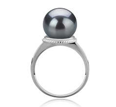 10-11mm Tahitiska Ringa i Glimmer Svart