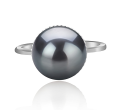 10-11mm Tahitiska Ringa i Glimmer Svart