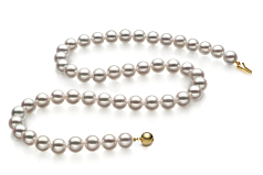 7-7.5mm japanska Akoya Halsband i Hanadama 16 tum Vit