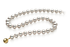 7-7.5mm japanska Akoya Halsband i Hanadama 16 tum Vit
