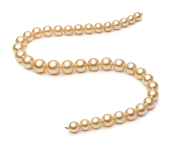 9.7-13.9mm Söderhavet Halsband i 18 tum. Guld