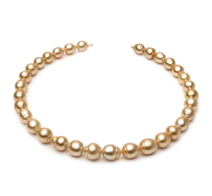 10.1-12.5mm Söderhavet Halsband i 18 tum Guld