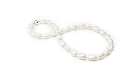 10-11mm Sötvatten Halsband i Släpp Vit