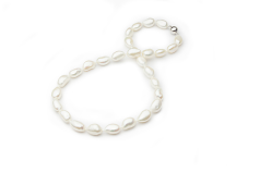10-11mm Sötvatten Halsband i Släpp Vit